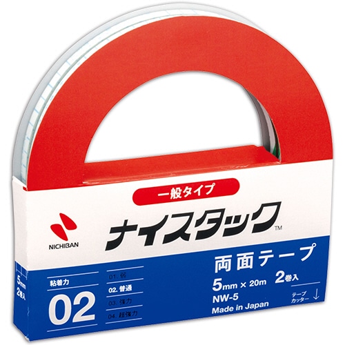 ニチバン　ナイスタック　再生紙両面テープ　大巻　5mm×20m　NW-5　1セット（20巻：2巻×10パック）（ご注文単位1セット）【直送品】
