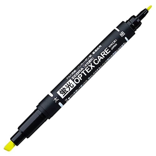 ゼブラ 蛍光オプテックスケア 黄 WKCR1-Y 1セット(10本)(ご注文単位1セット)【直送品】