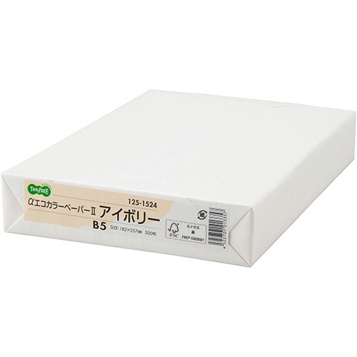TANOSEE　αエコカラーペーパーII　B5　アイボリー　1セット（2500枚：500枚×5冊）（ご注文単位1セット）【直送品】