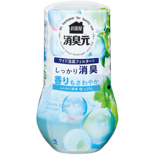 小林製薬 お部屋の消臭元 ふんわり清潔せっけん 400ml 5個/セット（ご注文単位1セット）【直送品】