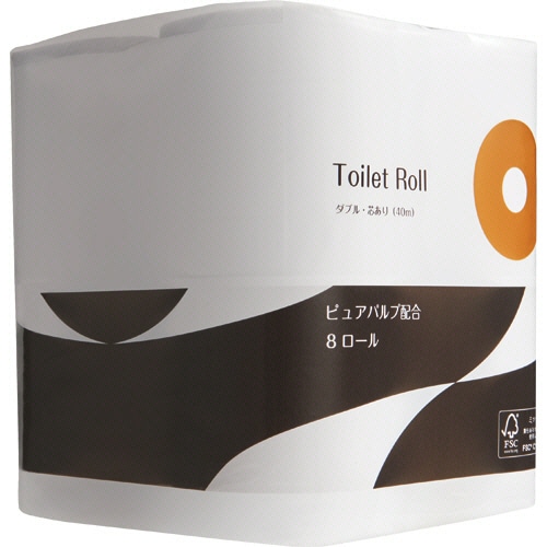 TANOSEE トイレットペーパー パルプブレンド ダブル 芯あり 40m 1セット(288ロール:8ロール×36パック)(ご注文単位1セット)【直送品】