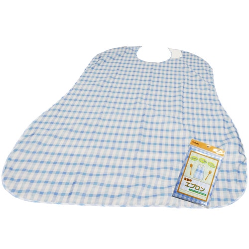 オオサキメディカル　プラスハート　食事用エプロン　ブルー　1セット（5枚）（ご注文単位1セット）【直送品】
