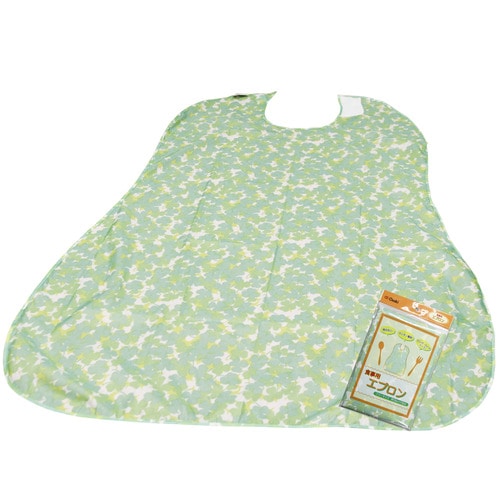 オオサキメディカル　プラスハート　食事用エプロン　グリーン　1セット（5枚）（ご注文単位1セット）【直送品】