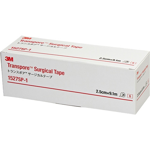 3M　トランスポア　サージカルテープ　スモールパック　25mm×9.1m　1527SP-1　1セット（18巻：6巻×3箱）（ご注文単位1セット）【直送品】