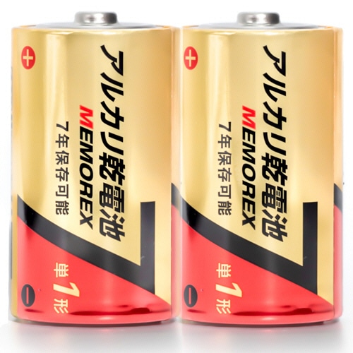 メモレックス・テレックス　アルカリ乾電池　単1形　LR20／1.5V　10S7　1セット（100本：10本×10パック）（ご注文単位1セット）【直送品】