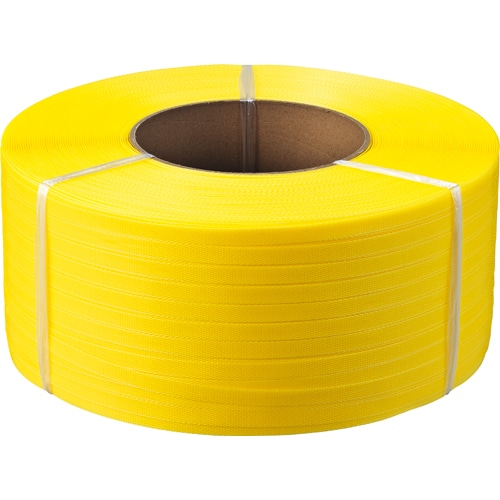 TANOSEE PPバンド 自動梱包機用 15mm×2500m 黄 1セット(4巻)(ご注文単位1セット)【直送品】