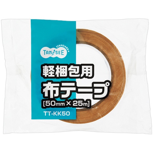 TANOSEE　軽梱包用布テープ　50mm×25m　厚み約0.18mm　1セット（150巻）（ご注文単位1セット）【直送品】