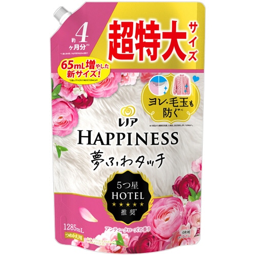 P&G レノアハピネス 夢ふわタッチ 華やかに香るアンティークローズの香り つめかえ用 超特大サイズ 1285mL 1個/パック（ご注文単位1パック）【直送品】