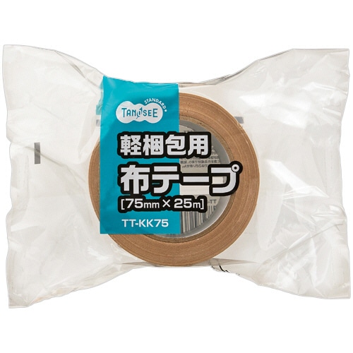 TANOSEE 軽梱包用布テープ 75mm×25m 1巻(ご注文単位1巻)【直送品】