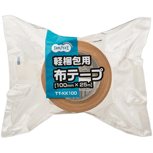 TANOSEE 軽梱包用布テープ 100mm×25m 1巻(ご注文単位1巻)【直送品】