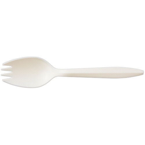 SWAN 惣菜用フォークスプーン バイオ入り 14cm 単袋 100本/パック(ご注文単位1パック)【直送品】