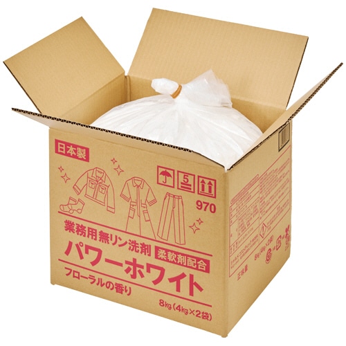 シャルメコスメティック 業務用無リン洗剤 パワーホワイト 柔軟剤配合 8kg 1箱/個(ご注文単位1個)【直送品】