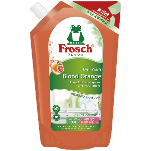 旭化成ホームプロダクツ フロッシュ 食器用洗剤 ブラッドオレンジ 詰替用 800mL 1本(ご注文単位1本)【直送品】