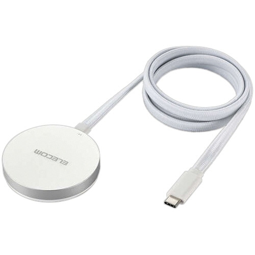 エレコム マグネットQi2規格対応ワイヤレス充電器(メッシュ・15W・卓上) シルバー W-MA05SV 1個（ご注文単位1個）【直送品】