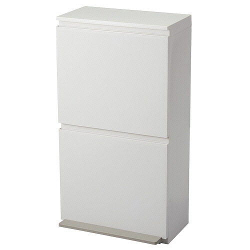 アスベル 分別ペダル2段ワイド 40L ホワイト A6604 1台/個（ご注文単位1個）【直送品】