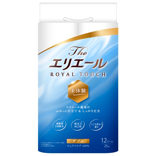 大王製紙 Theエリエール トイレットティシュー ダブル 芯あり 25m 12ロール/パック(ご注文単位1パック)【直送品】