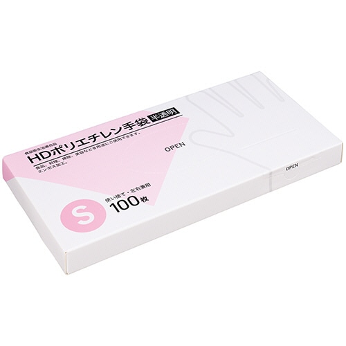 クラフトマン HDポリエチレン手袋 S 半透明 HDPGHK-01 100枚/パック(ご注文単位1パック)【直送品】