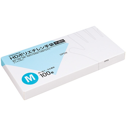 クラフトマン HDポリエチレン手袋 M 半透明 HDPGHK-02 100枚/パック(ご注文単位1パック)【直送品】