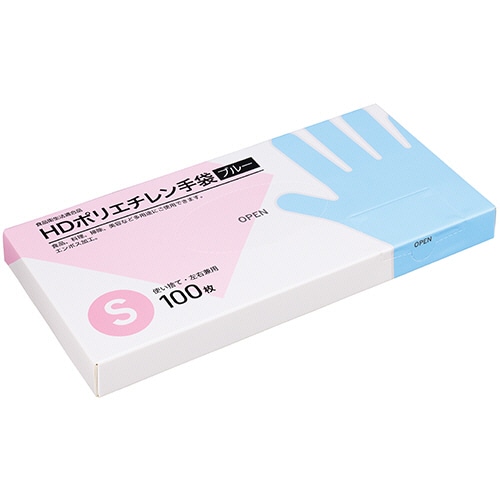 クラフトマン HDポリエチレン手袋 S ブルー HDPGHK-04 100枚/パック(ご注文単位1パック)【直送品】