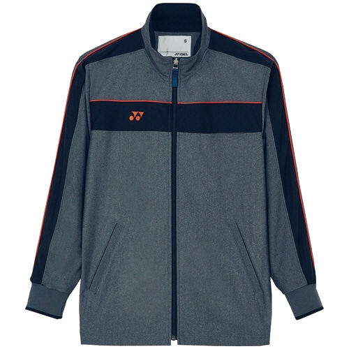 トンボ ヨネックス×キラク 防風ジャケット(男女兼用) ピステックス グレーモク×オレンジ Sサイズ CY104-59-S 1着（ご注文単位1着）【直送品】