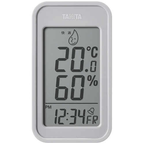タニタ デジタル温湿度計 ウォームグレー TT-589-GY 1個（ご注文単位1個）【直送品】