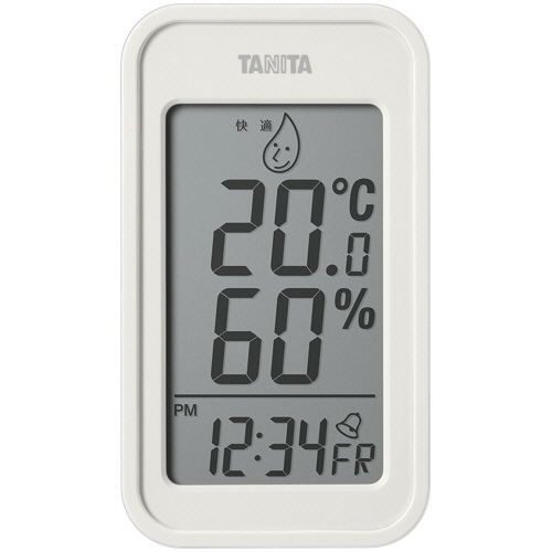 タニタ デジタル温湿度計 アイボリー TT-589-IV 1個(ご注文単位1個)【直送品】