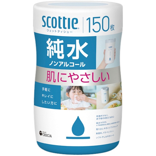 日本製紙クレシア スコッティ ウェットティシュー 純水99% 本体 1個(150枚)/本(ご注文単位1本)【直送品】