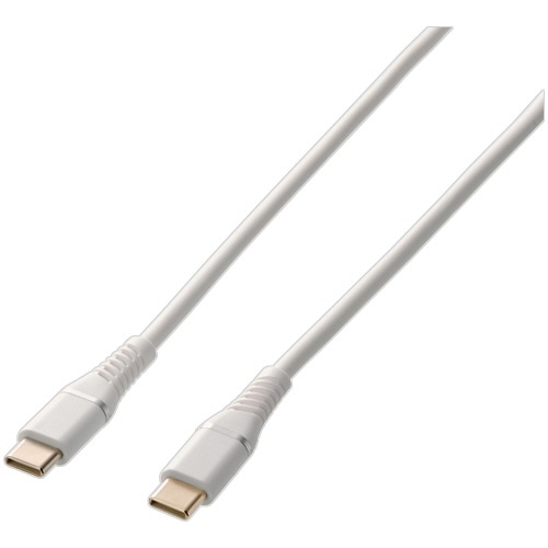 ハイディスク やわらかで絡みにくい USB C to Cケーブル PD100W対応 1m ホワイト HD-STCC100W1WH 1本/個（ご注文単位1個）【直送品】