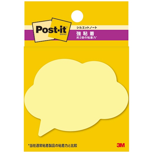 3M ポスト・イット 強粘着シルエットノート 50×69mm フキダシ2 SSS-FKU2 1パック(3冊)/パック（ご注文単位1パック）【直送品】