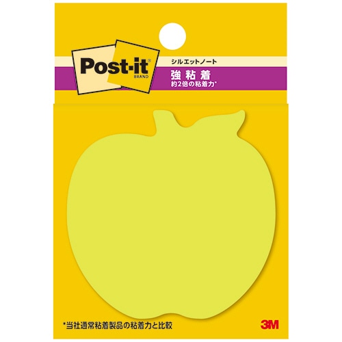 3M ポスト・イット 強粘着シルエットノート 62×62mm アップル SSS-APU 1パック(3冊)/パック（ご注文単位1パック）【直送品】