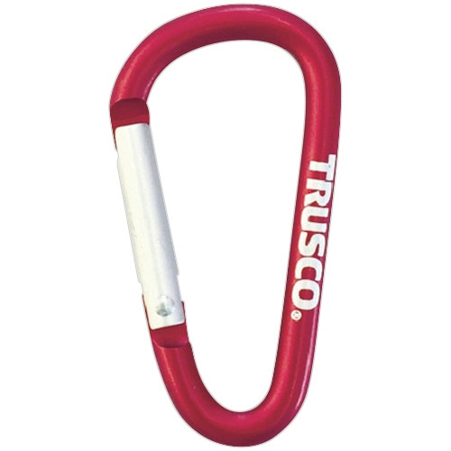 TRUSCO カラビナ 線径5×50mm D型 レッド TKN550R 1個（ご注文単位1個）【直送品】