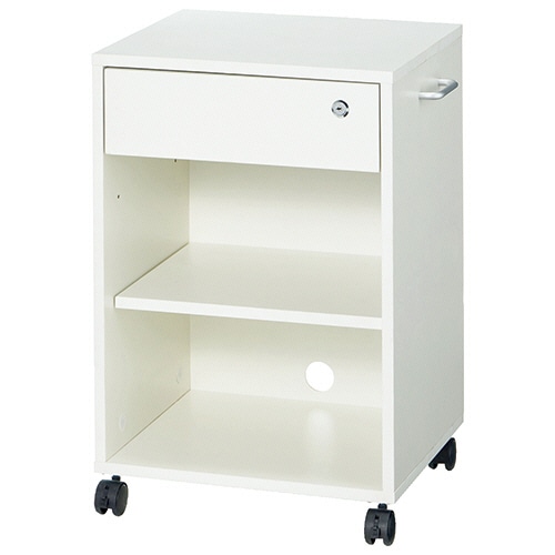 アスカ 木製ワゴン 引き出し付 ホワイト HWG01W 1台(ご注文単位1台)【直送品】