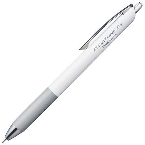 ぺんてる 油性ボールペン フローチューン 0.5mm 黒 (軸色:ホワイト) BZN205-A 1セット(10本)/セット（ご注文単位1セット）【直送品】