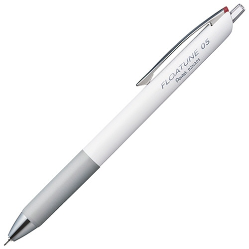 ぺんてる 油性ボールペン フローチューン 0.5mm 赤 (軸色:ホワイト) BZN205-B 1セット(10本)/セット（ご注文単位1セット）【直送品】