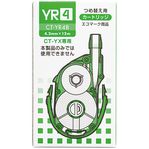 トンボ鉛筆 修正テープ モノYX用カートリッジYR4 紙箱入り 4.2mm幅×12m CT-YR4B 1セット(10個)/セット（ご注文単位1セット）【直送品】