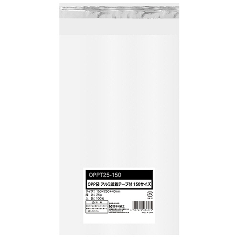 今村紙工 OPP袋 テープ付 150×250+40mm 0.025mm厚 OPPT25-150 500枚/セット（ご注文単位1セット）【直送品】