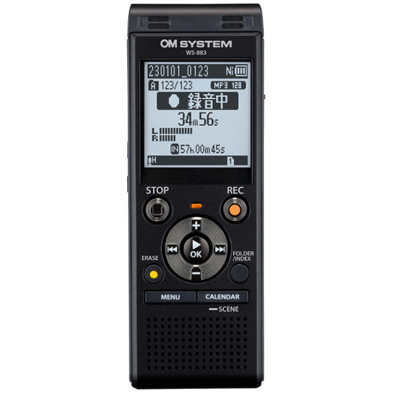 OM SYSTEM ICレコーダー 8GB ブラック WS-883 1台(ご注文単位1台)【直送品】