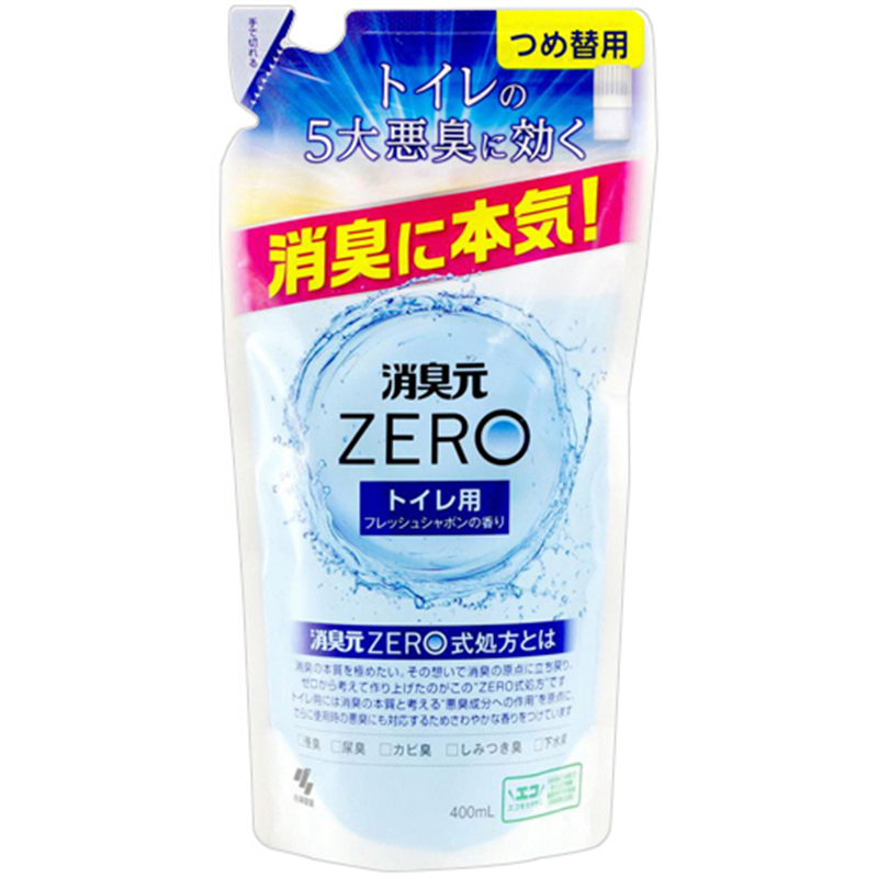 小林製薬 消臭元ZERO トイレ用 フレッシュシャボンの香り つめ替用 400mL 1個（ご注文単位1個）【直送品】