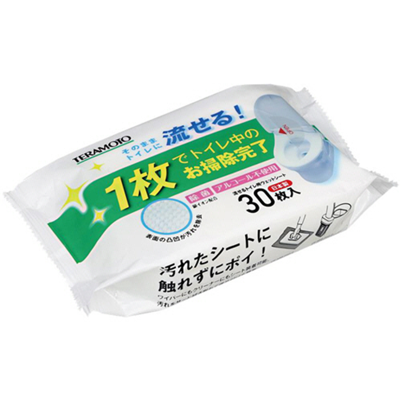 テラモト 流せるトイレ用ウェットシート CE-488-210-0 30枚/1パック(ご注文単位1パック)【直送品】