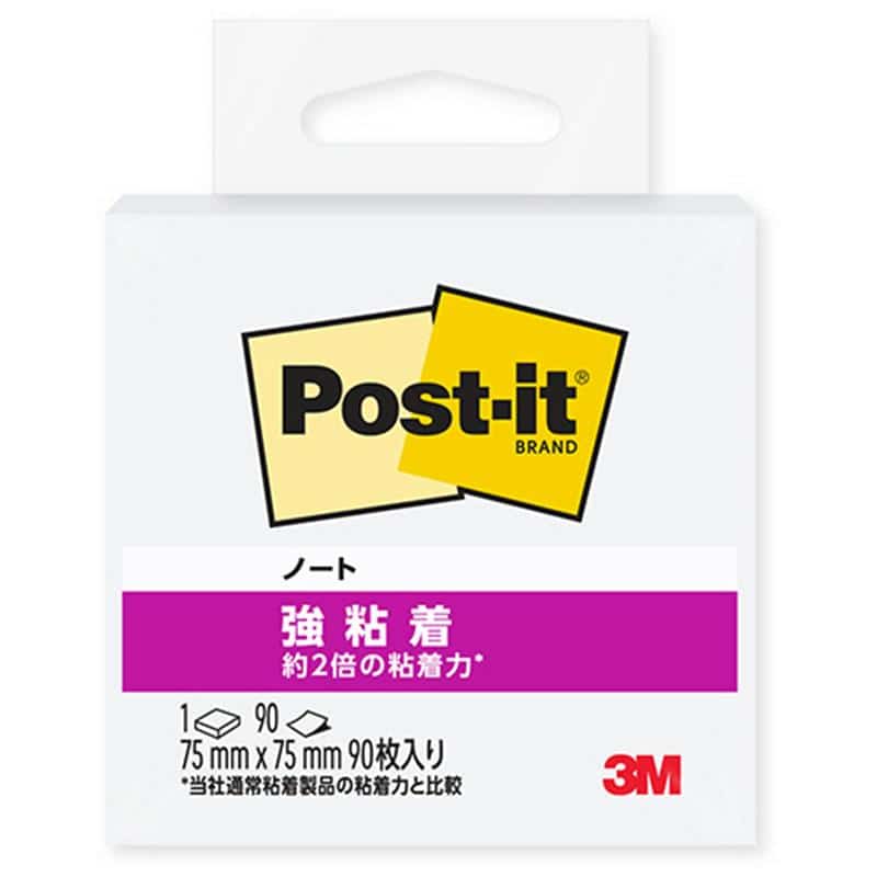 3M ポスト・イット 強粘着ノート 75×75mm ホワイト 654SS-W 1冊 （ご注文単位1冊）【直送品】