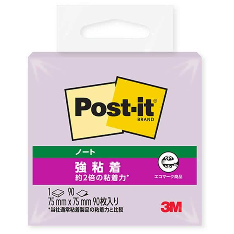 3M ポスト・イット 強粘着ノート 再生紙 75×75mm オーキッドフロスト 654SS-OF 1冊 （ご注文単位1冊）【直送品】