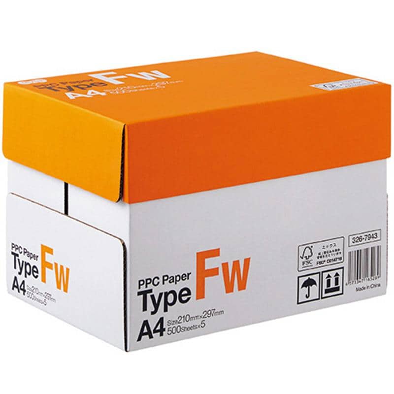 TANOSEE PPC Paper Type FW A4 1箱(2500枚:500枚×5冊) （ご注文単位1箱）【直送品】