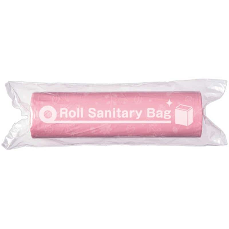 TANOSEE サニタリーポリ袋 再生原料入り ロールタイプ ピンク 1本(50枚) （ご注文単位1本）【直送品】