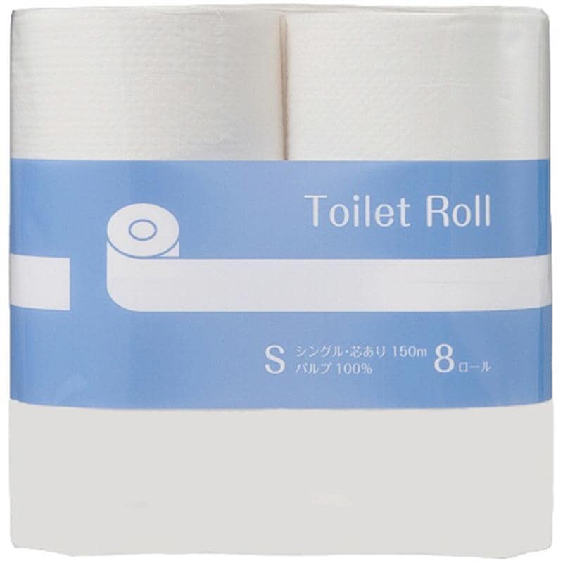 TANOSEE パルプトイレットロールスタンダード シングル 150m 1セット(48ロール:8ロール×6パック) (ご注文単位1セット)【直送品】