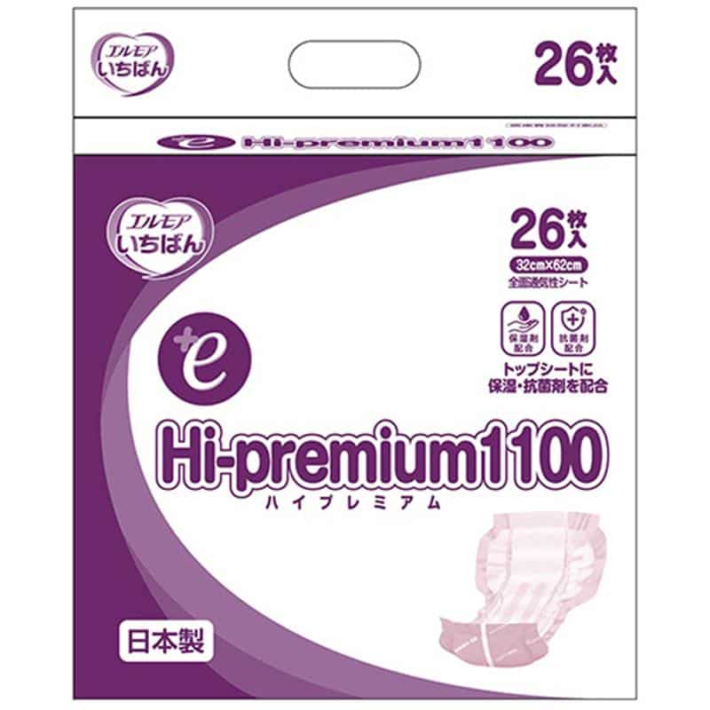カミ商事 エルモア いちばん Hi-premium1100 病院・施設用 1セット(104枚:26枚×4パック) （ご注文単位1セット）【直送品】