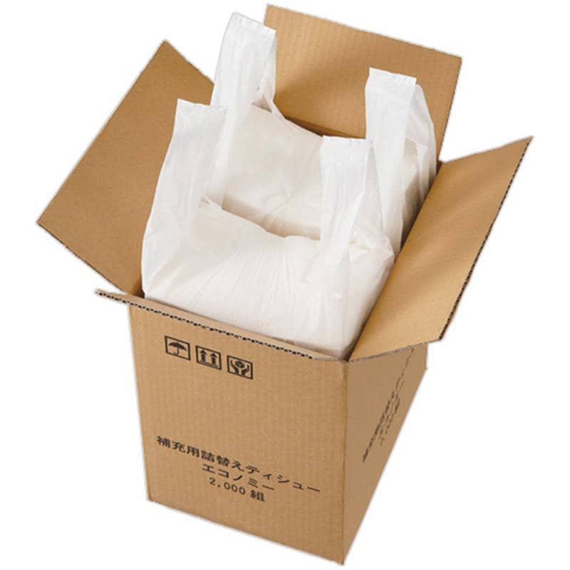 スバル紙販売 補充用詰替えティシュー エコノミーサイズ (1000組×2袋)/箱 1セット(8箱) （ご注文単位1セット）【直送品】