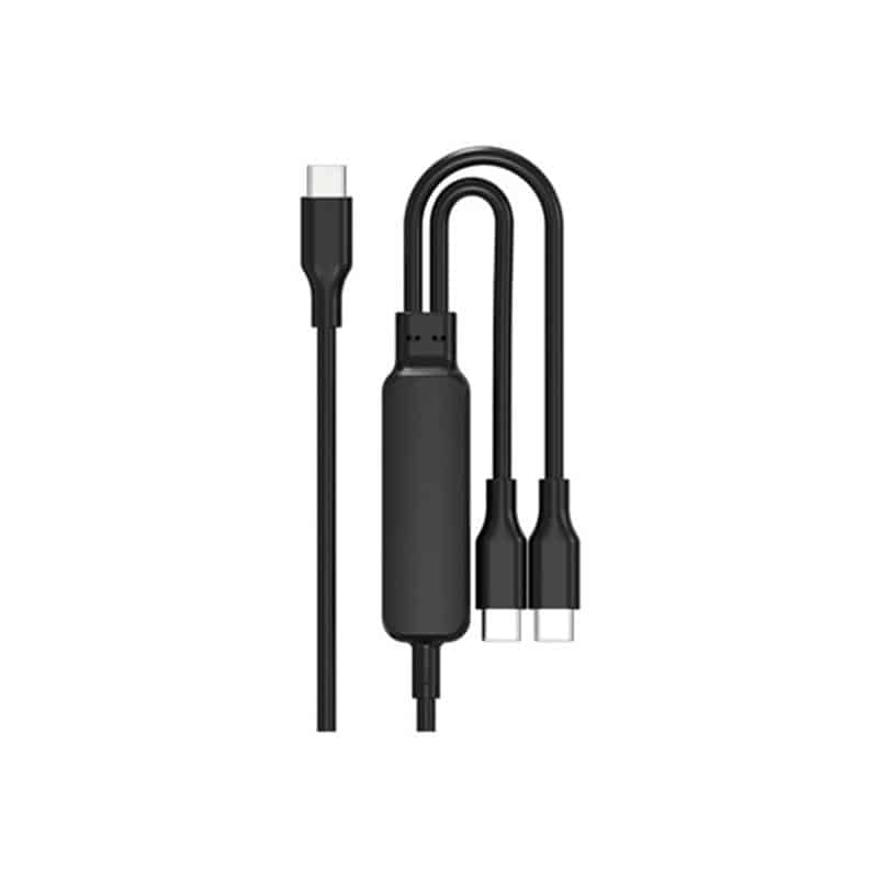 ハイディスク 2in1 CtoCケーブル 2台同時充電対応 HD-2IN1C100W15BK 1個 (ご注文単位1個)【直送品】
