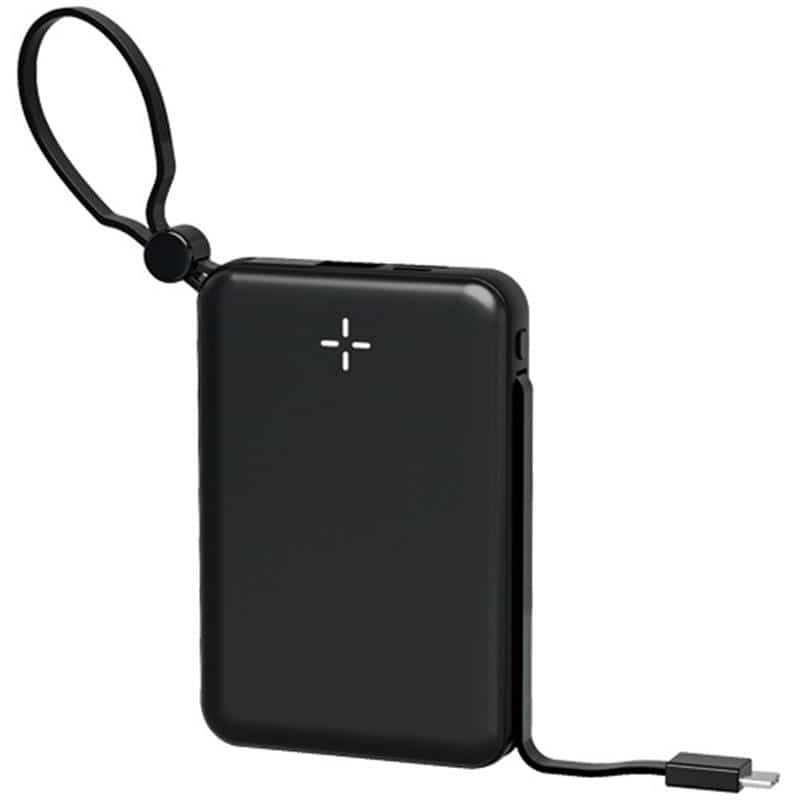 ハイディスク PD20W ケーブル一体型モバイルバッテリー 10000mAh ブラック HD4-MBTC10W2CPD20BK 1個 (ご注文単位1個)【直送品】