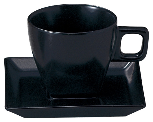 山万 スクエアー マットブラック コーヒーカップ ※カップ単品のみ 1個(ご注文単位1個)【直送品】