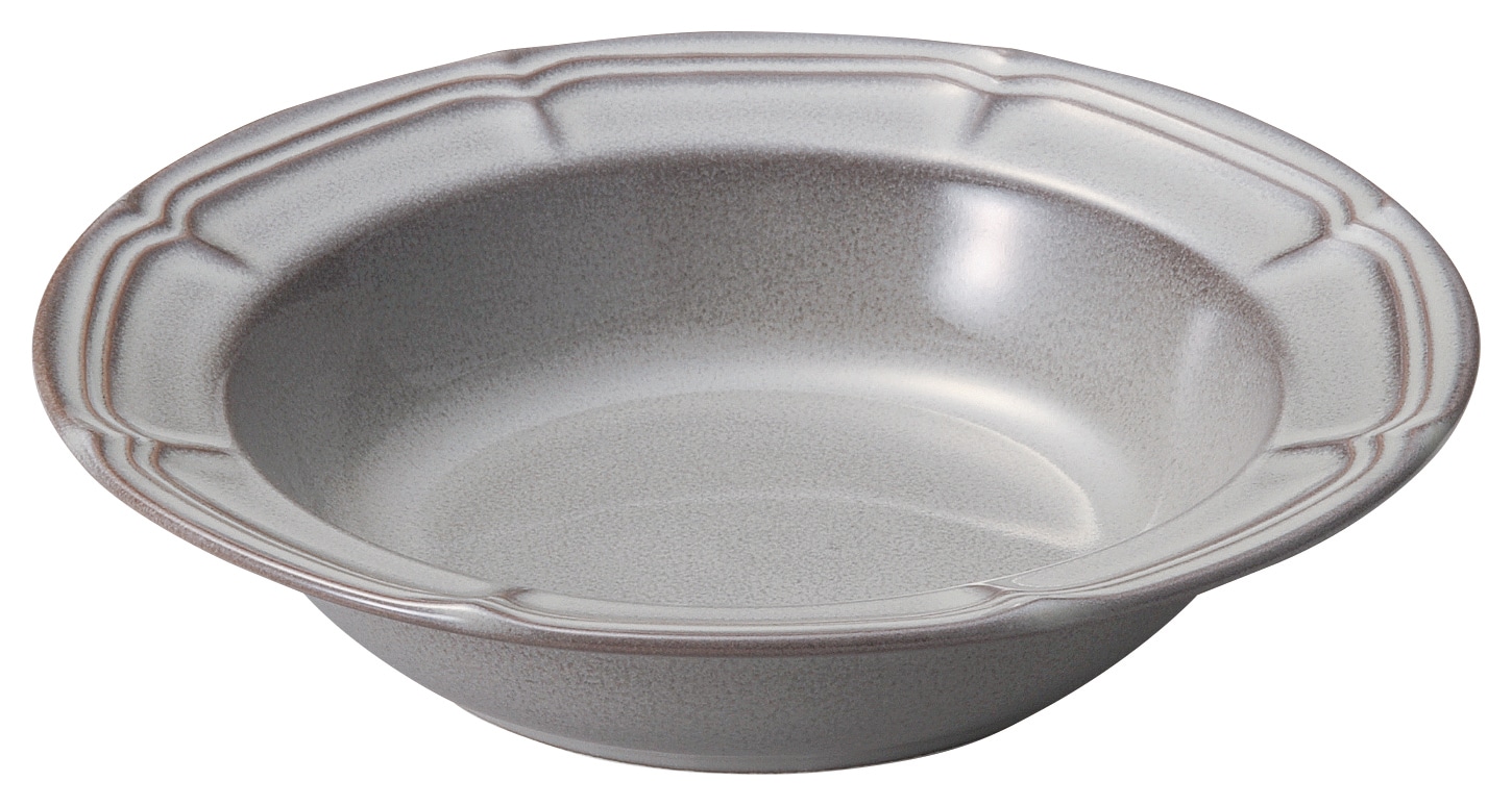 山万 ラフィネ　ストームグレー　21.5cmリムスープボウル 1個（ご注文単位1個）【直送品】